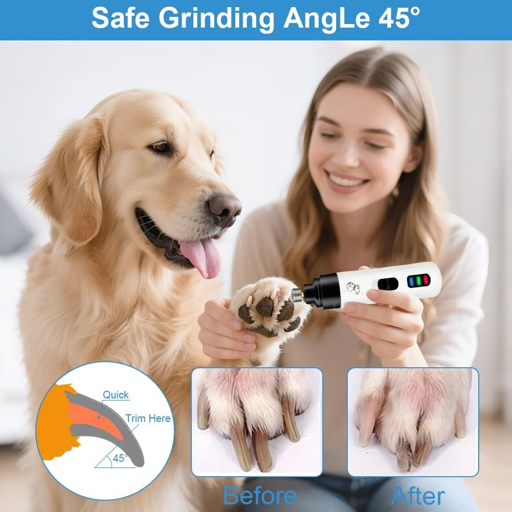 2026 Advanced Silent Dog Nail Clippers and Grinder - Painless Electric Pet Nail Trimmer for Cats and Dogs of All Breeds and Sizes