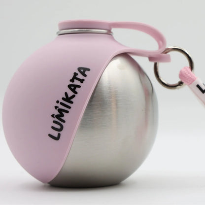 Lumikata 2-in-1 Portable Dog Water Bottle - 10oz Stainless Steel with Silicone Foldable Bowl, Leak-Proof Design for Small Dogs and Pet Feeding Supplies