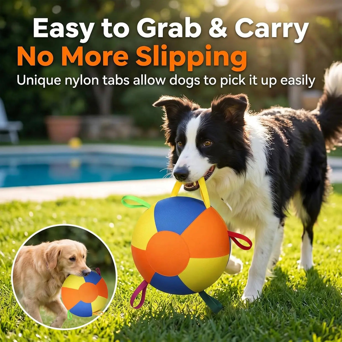 18-Inch PVC Geometric Herding Ball Toy for Dogs - Durable, Bite-Resistant Design with Reinforced Stitching, Ideal Gift for Medium Dogs and Horses, Dual-Layer Construction