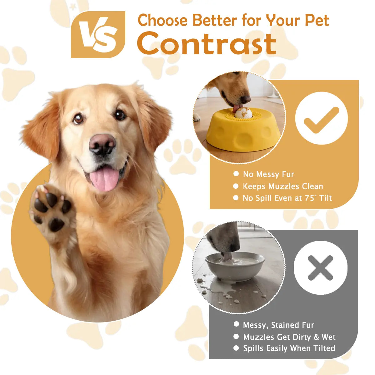 Pawpace Silicone Slow Feed Dog Bowl - 250ml No-Mess Design with Ball, Spatula Included, and 8 Suction Cups for Improved Mental Stimulation and Clean Feeding Experience