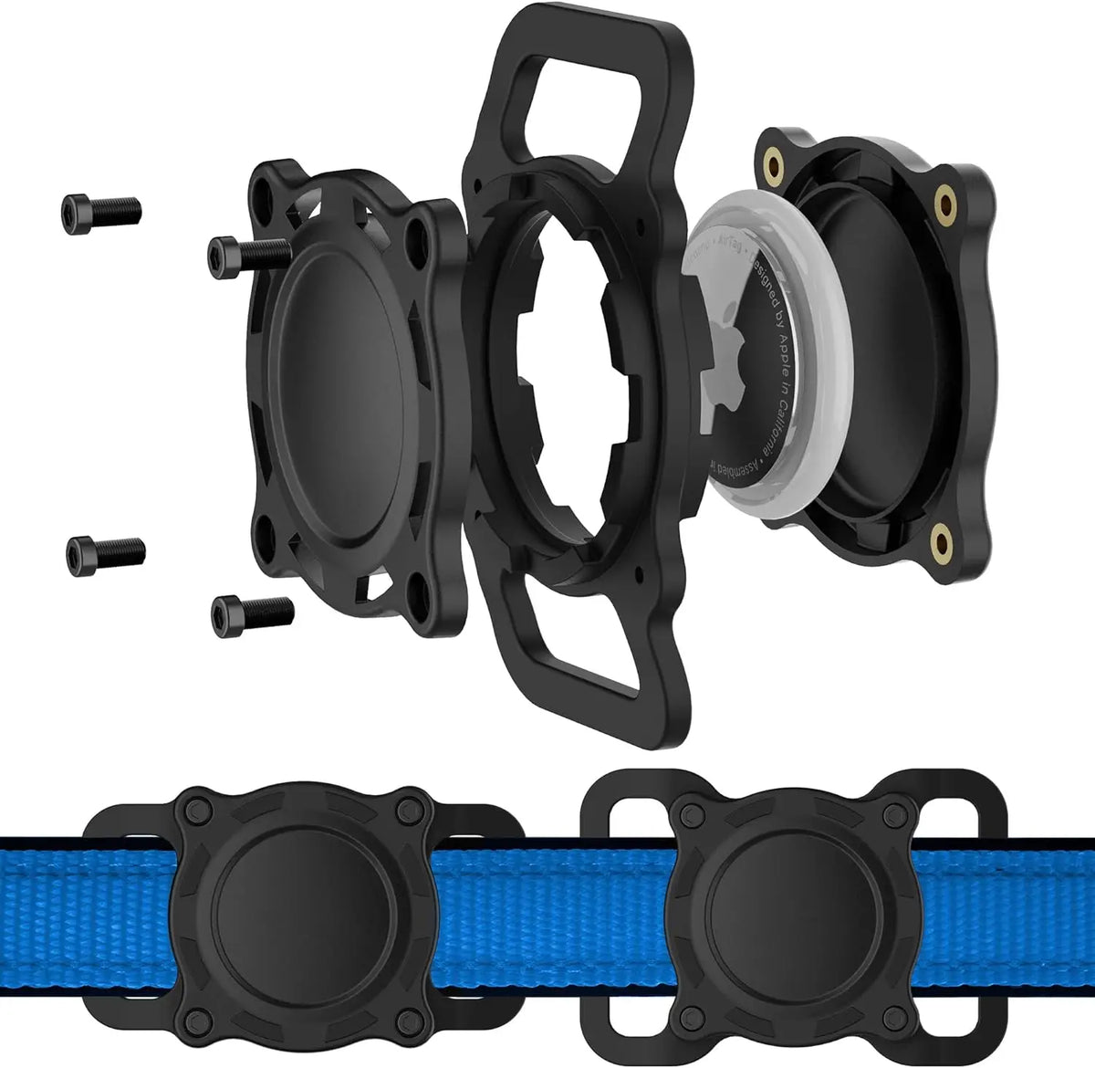 Premium Waterproof Airtag Holder for Dog Collars - Shockproof, Ultra-Durable Plastic and Silicone Protective Case