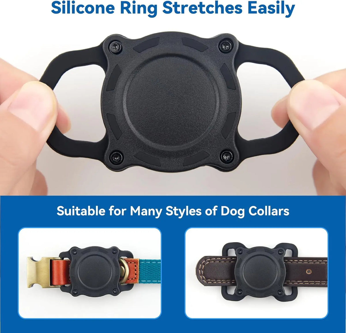 Premium Waterproof Airtag Holder for Dog Collars - Shockproof, Ultra-Durable Plastic and Silicone Protective Case
