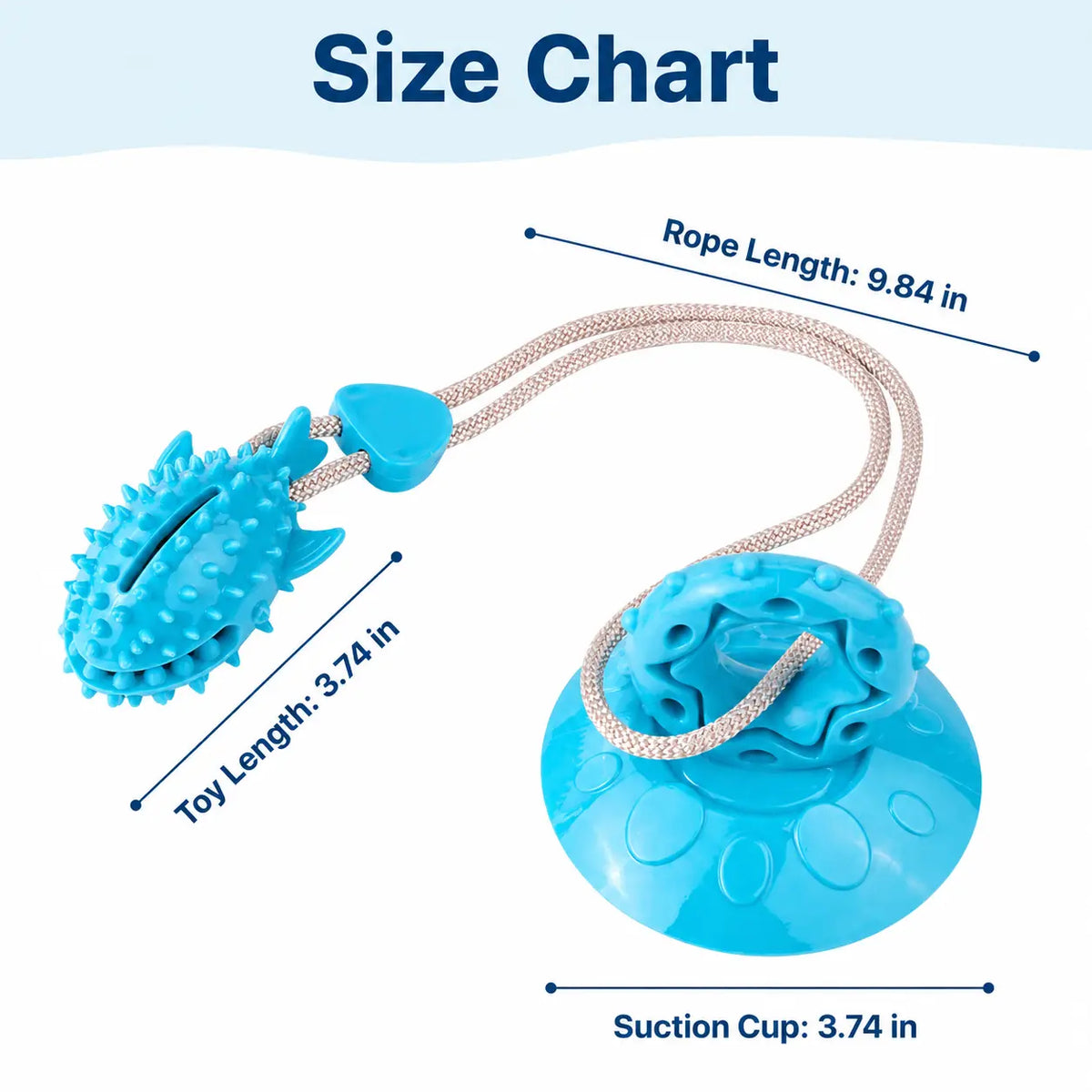 Durable Interactive Dog Chew Toy with Suction Cup and Treat Dispensing Features, TPR Teeth Cleaning Ball with Rope, Puzzle Feeder and Enrichment Toy for Puppies and Small to Medium Dogs, Ideal for Indoor Self-Play and Training