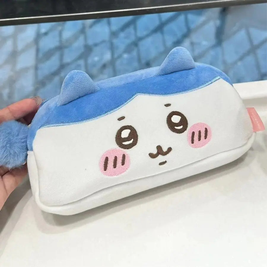 Large-Capacity Plush Pencil Case Featuring Cat, Rabbit, and Hamster Designs - Ideal Gift for Friends and Essential Desk Supplies for School and Office