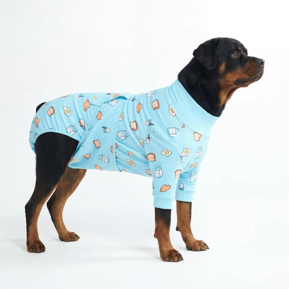 Spark Paws Dog Recovery Suit - Post-Surgery Onesie for Dogs, Anti-Lick Abdominal Wound Protector, Soft Alternative to Cone for Spay/Neuter Recovery, Donut Pattern, Size Small