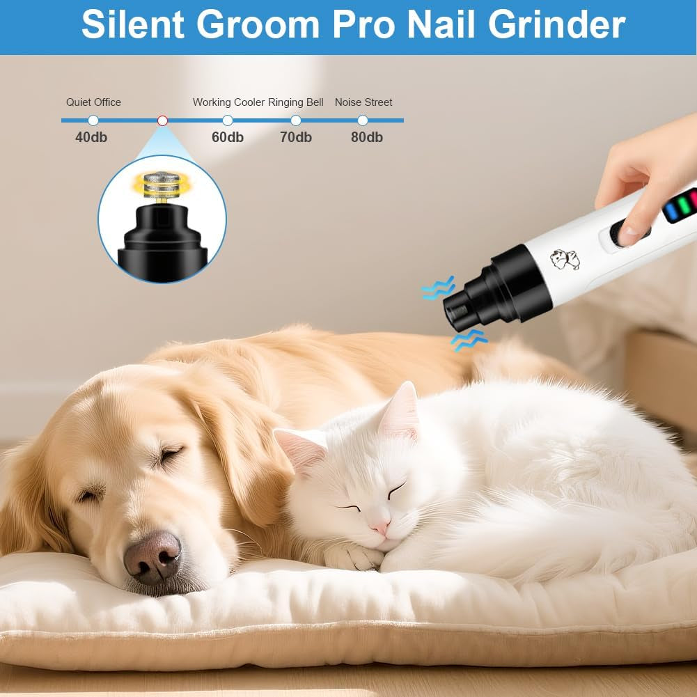 2026 Advanced Silent Dog Nail Clippers and Grinder - Painless Electric Pet Nail Trimmer for Cats and Dogs of All Breeds and Sizes