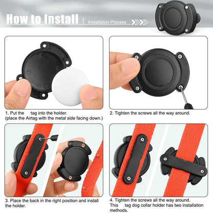 Waterproof and Dustproof Protective Case for Airtag GPS Tracker - Compatible Holder for Pet Collars (Dogs and Cats)
