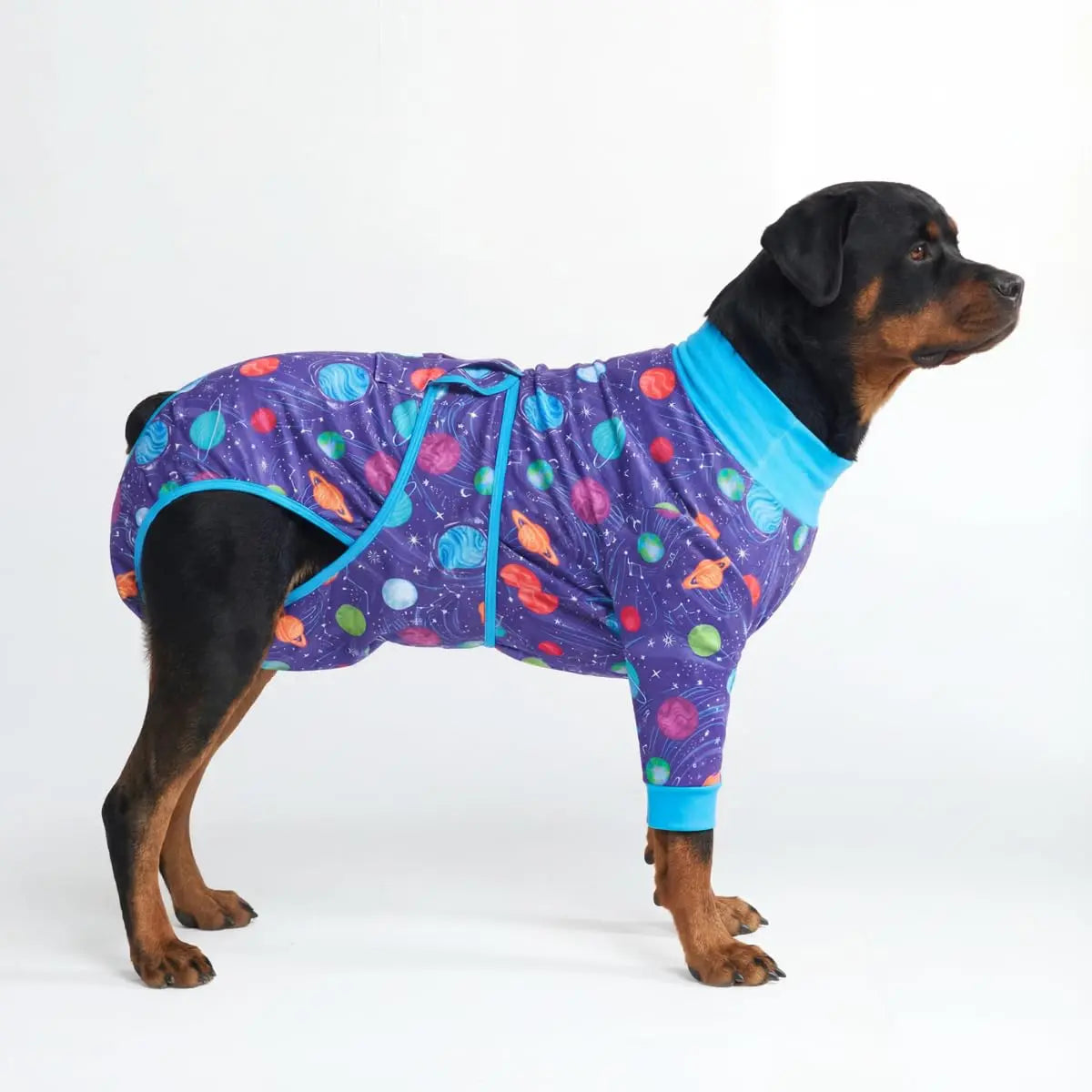 Spark Paws Dog Recovery Suit - Post-Surgery Onesie for Dogs, Anti-Lick Abdominal Wound Protector, Soft Alternative to Cone for Spay/Neuter Recovery, Donut Pattern, Size Small