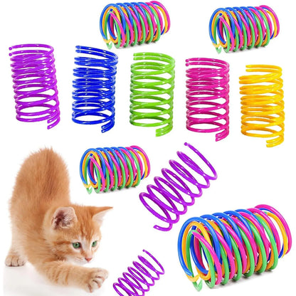 Interactive Indoor Cat Spring Toys - 12-Piece Engaging Bouncy Coil Set for Play and Stimulation