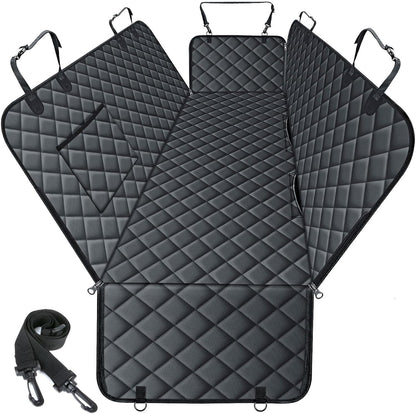 Waterproof Black Dog Car Seat Cover for Back Seat - Pet Hammock, Size Small