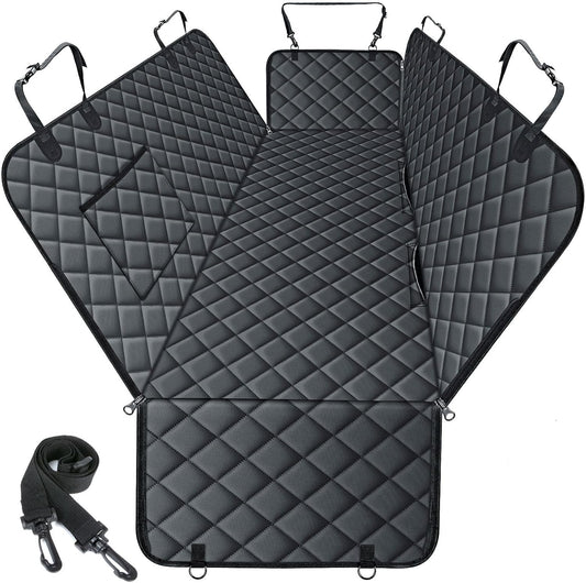 Waterproof Black Dog Car Seat Cover for Back Seat - Pet Hammock, Size Small