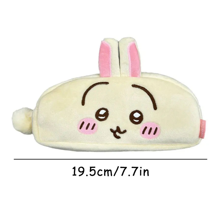 Large-Capacity Plush Pencil Case Featuring Cat, Rabbit, and Hamster Designs - Ideal Gift for Friends and Essential Desk Supplies for School and Office