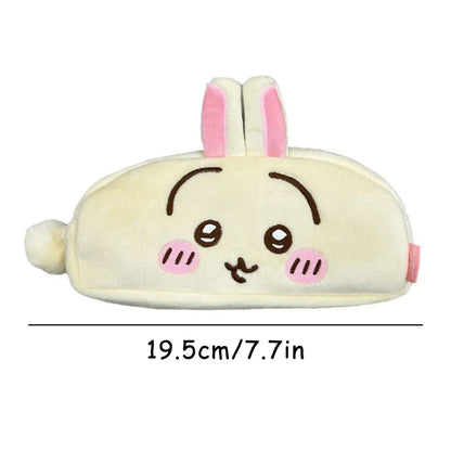Large-Capacity Plush Pencil Case Featuring Cat, Rabbit, and Hamster Designs - Ideal Gift for Friends and Essential Desk Supplies for School and Office
