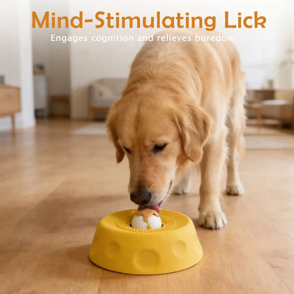 Pawpace Silicone Slow Feed Dog Bowl - 250ml No-Mess Design with Ball, Spatula Included, and 8 Suction Cups for Improved Mental Stimulation and Clean Feeding Experience