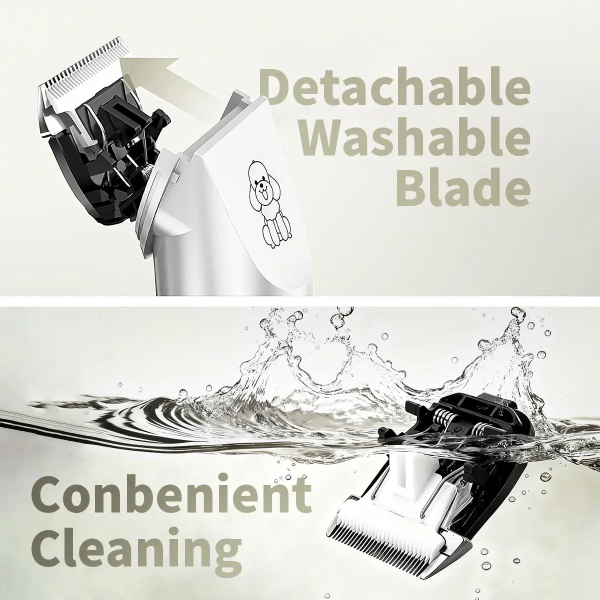 Professional Rechargeable Cordless Dog Grooming Clippers with Integrated Batteries, Low Noise and Vibration, LCD Digital Display, Complete Grooming Kit with Deodorant Plastic Combs, Universal Pet Hair Trimmer for Dogs and Rabbits