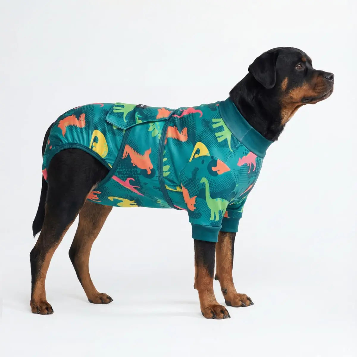 Spark Paws Dog Recovery Suit - Post-Surgery Onesie for Dogs, Anti-Lick Abdominal Wound Protector, Soft Alternative to Cone for Spay/Neuter Recovery, Donut Pattern, Size Small