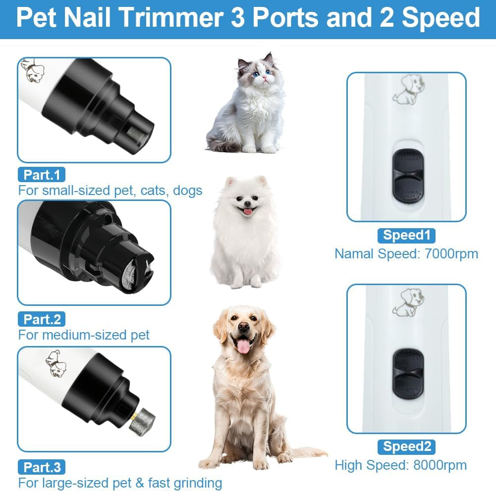 2026 Advanced Silent Dog Nail Clippers and Grinder - Painless Electric Pet Nail Trimmer for Cats and Dogs of All Breeds and Sizes