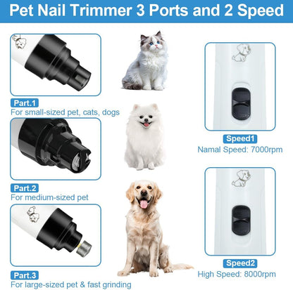 2026 Advanced Silent Dog Nail Clippers and Grinder - Painless Electric Pet Nail Trimmer for Cats and Dogs of All Breeds and Sizes
