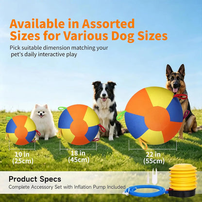 18-Inch PVC Geometric Herding Ball Toy for Dogs - Durable, Bite-Resistant Design with Reinforced Stitching, Ideal Gift for Medium Dogs and Horses, Dual-Layer Construction