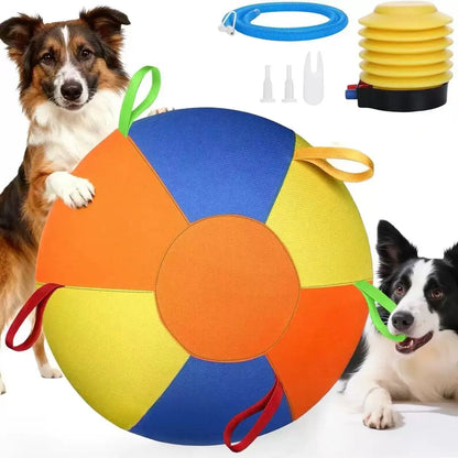 18-Inch PVC Geometric Herding Ball Toy for Dogs - Durable, Bite-Resistant Design with Reinforced Stitching, Ideal Gift for Medium Dogs and Horses, Dual-Layer Construction