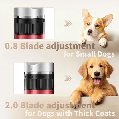 Professional Rechargeable Cordless Dog Grooming Clippers with Integrated Batteries, Low Noise and Vibration, LCD Digital Display, Complete Grooming Kit with Deodorant Plastic Combs, Universal Pet Hair Trimmer for Dogs and Rabbits