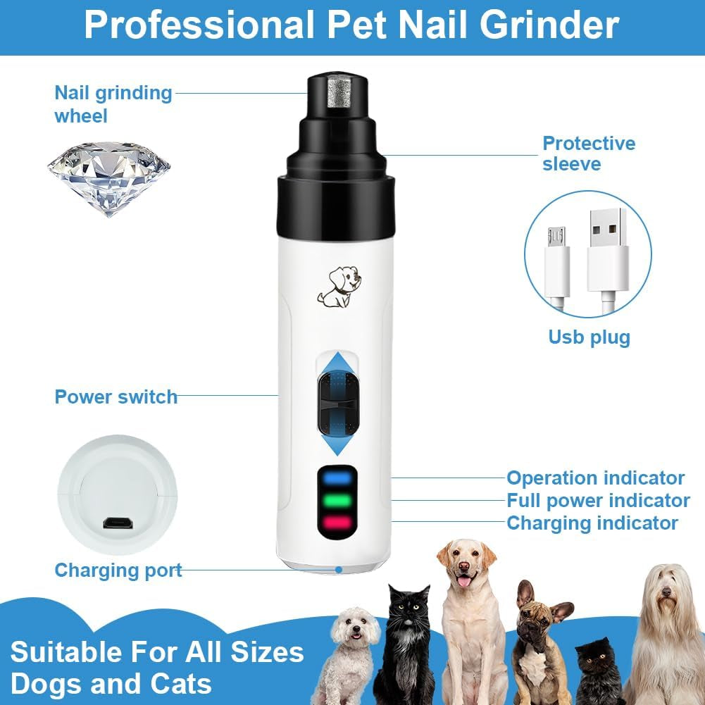 2026 Advanced Silent Dog Nail Clippers and Grinder - Painless Electric Pet Nail Trimmer for Cats and Dogs of All Breeds and Sizes