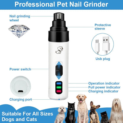 2026 Advanced Silent Dog Nail Clippers and Grinder - Painless Electric Pet Nail Trimmer for Cats and Dogs of All Breeds and Sizes